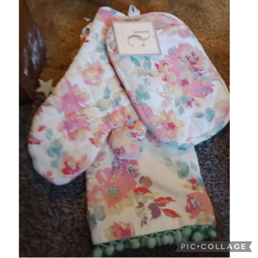 3 piece Kitchen set Deborah Connolly Springtime Flowers